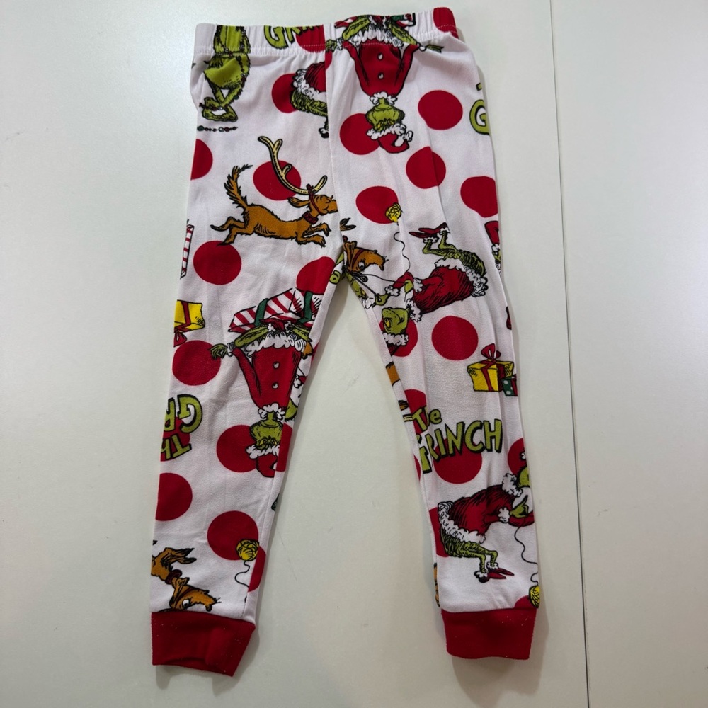 Dr. Seuss MERRY GRINCHMAS Pajama Lounge Set Size 3T Christmas PJ's Red Green - Picture 10 of 16